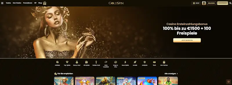 GoldSpin – Casino ohne OASIS mit niedriger Mindesteinzahlung